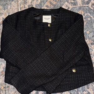 Abercrombie & Fitch Women's Textured Black Blazer